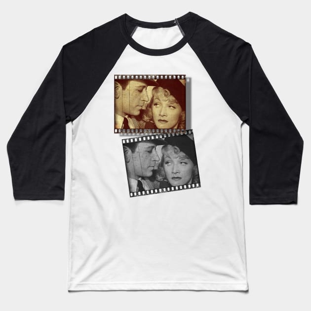 Marlene's Old Movie Frame Baseball T-Shirt by PrivateVices